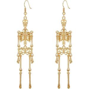 Halloween Skeleton Earrings Spooky Skull Skeleton Dangle Earrings for Women